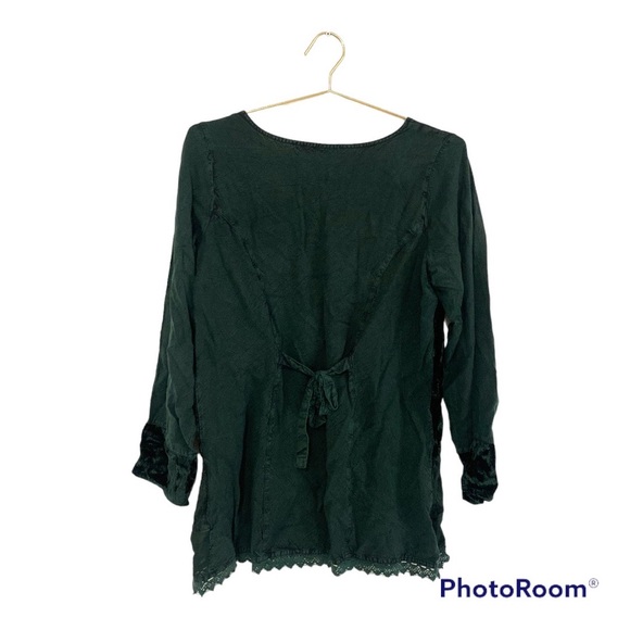 Soft Surroundings Vivian Green Velvet Tunic - Picture 2 of 4